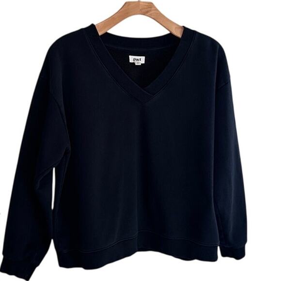 Pact Tops - PACT Courtside vneck sweatshirt black size XL